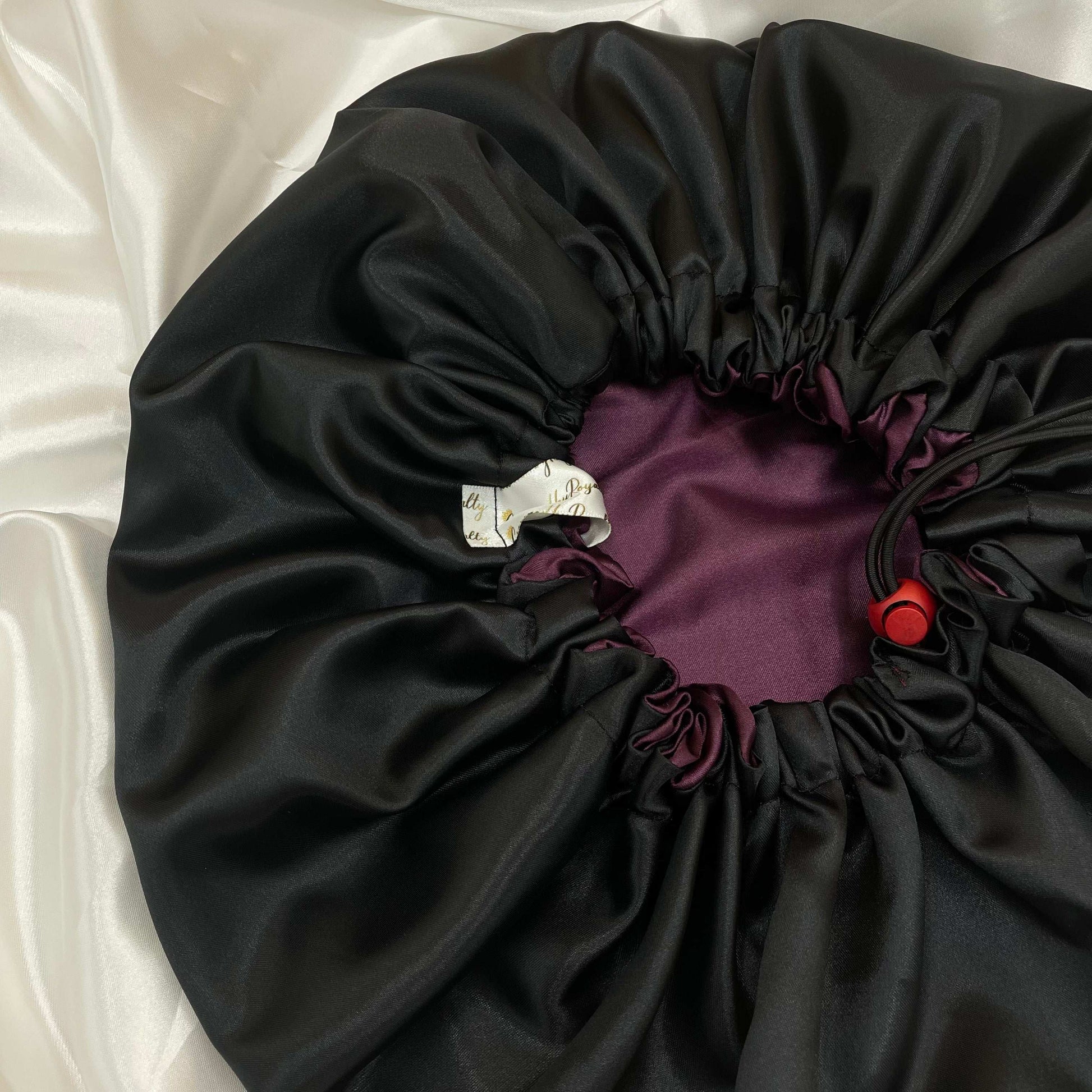 Wine Royale Satin Bonnet (Burgundy & Black)