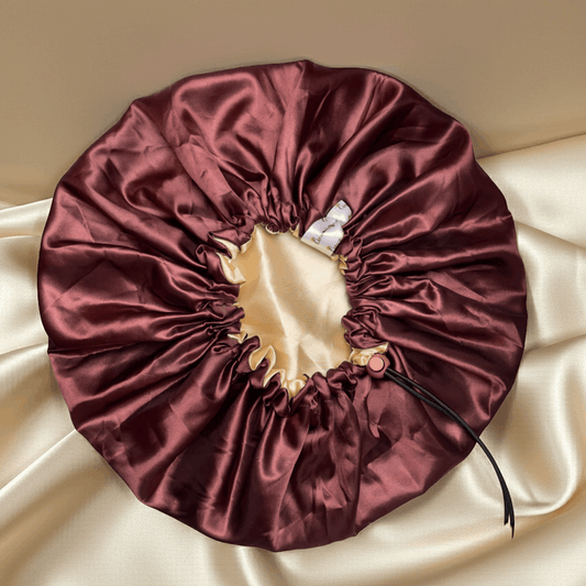 Chestnut Gold – Reversible Satin Bonnet | Adjustable Drawstring