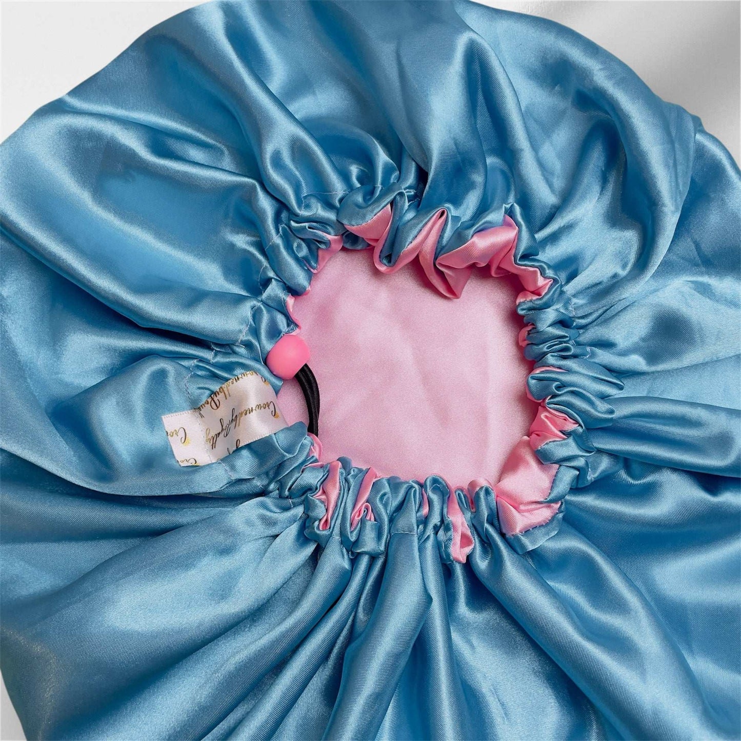 Sky Blue & Pink Reversible Satin Bonnet – Dual Colour Adjustable