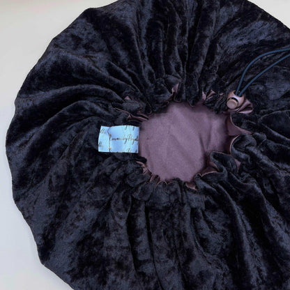 Cocoa Dream - Velvet Satin Bonnet - Crowned by Royalty