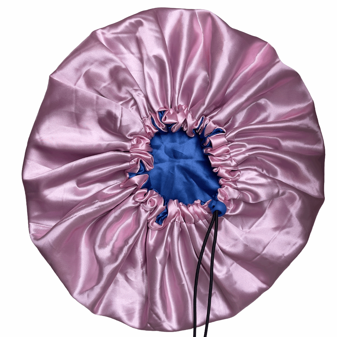 Royal Blush – Reversible Satin Drawstring Bonnet