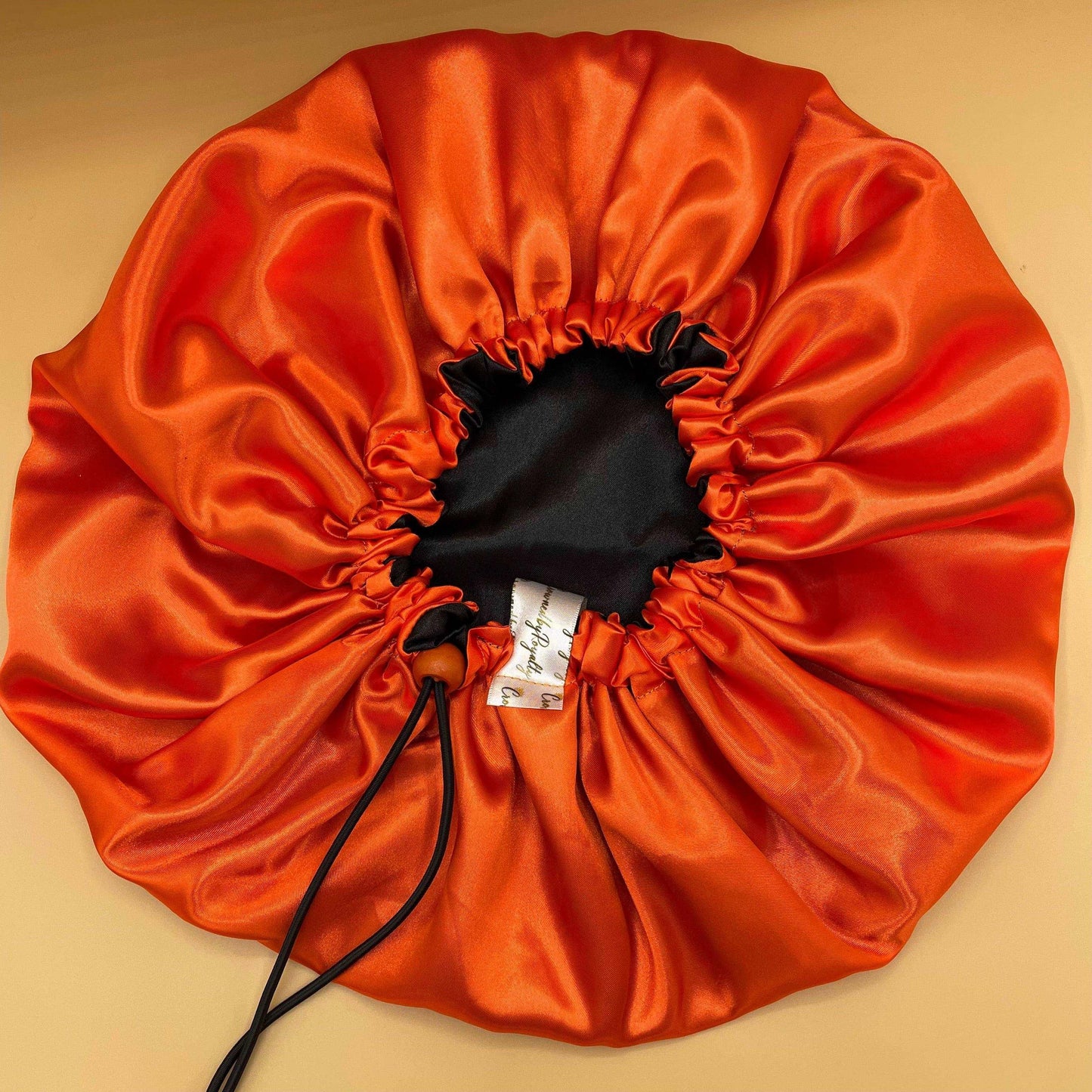 Black & Orange - Satin Bonnet - Crowned by Royalty