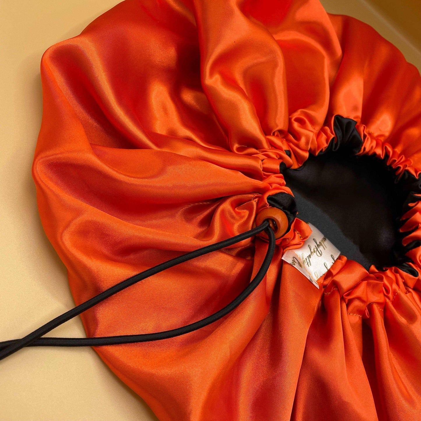 Black & Orange - Satin Bonnet - Crowned by Royalty