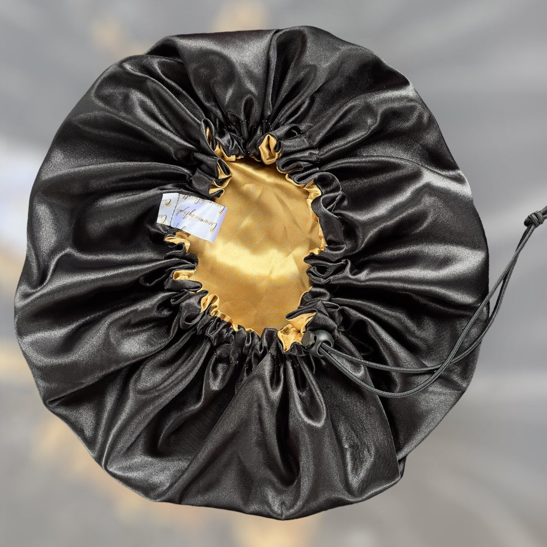 BLVCK ft GOLD Satin Bonnet - Luxurious Hair Protection