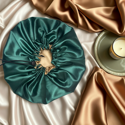 Golden Olive - Reversible Satin Bonnet