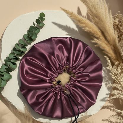 Rosewood Blush - Reversible Satin Bonnet