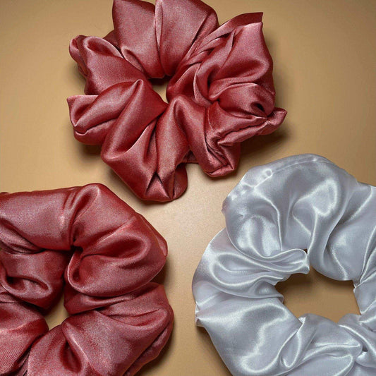 Luxurious Bridal Party Scrunchie Sets - Satin Scrunchies for Weddings - Crowned by Royalty