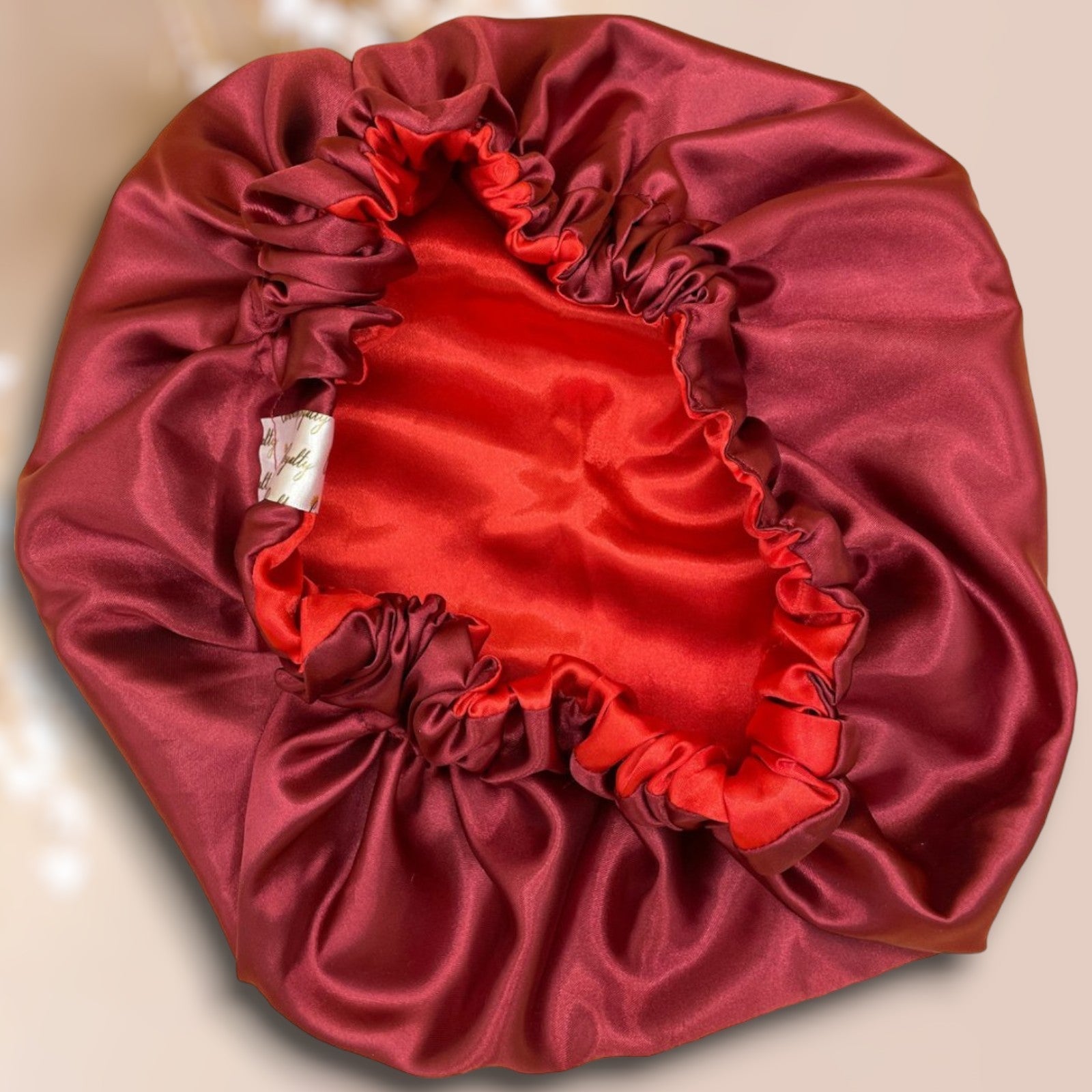 Burgundy Bliss Satin bonnet - Crowned by RoyaltyAdult