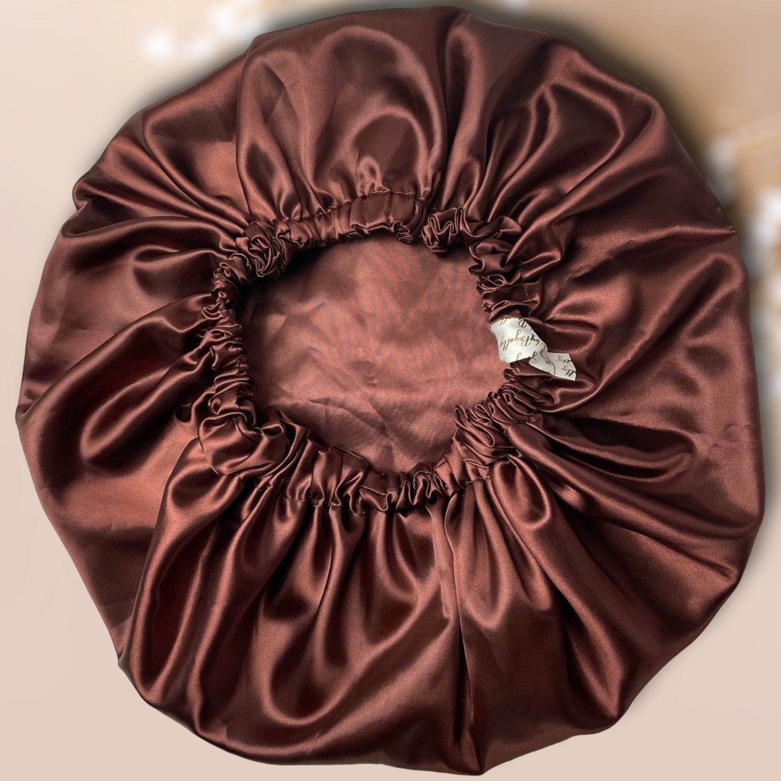 Chocolate Brown Satin Sleep Bonnet - Crowned by RoyaltyXL - Adults