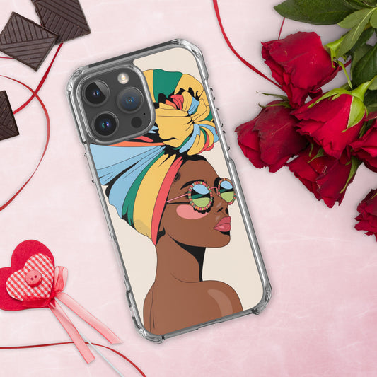 Stylish iPhone Case with Vibrant Headwrap Design