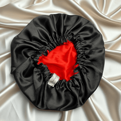 Red & Black - Satin Bonnet Drawstring
