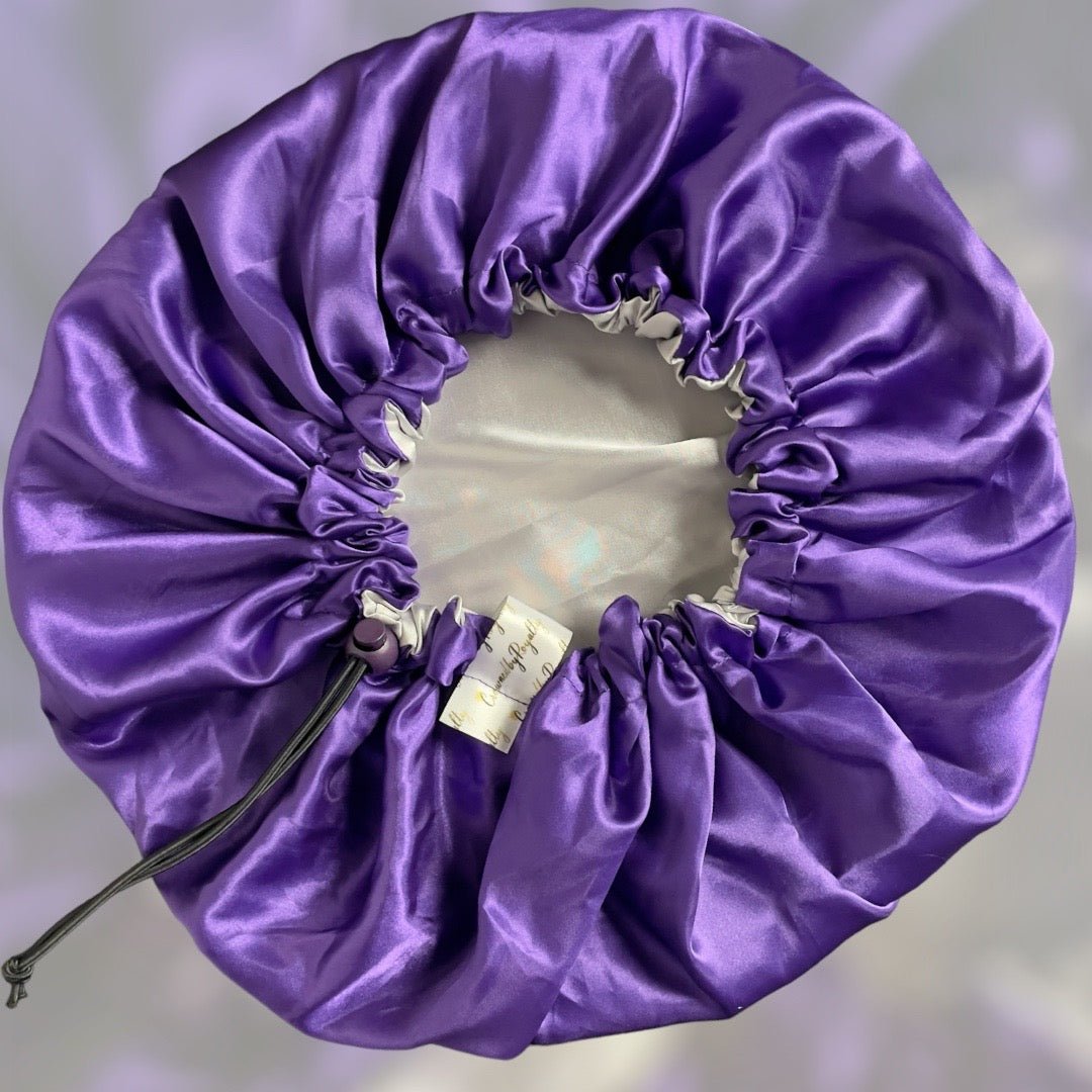 Purple and Silver, Adjustable, Double - layered Hair Protection - Crowned by Royalty