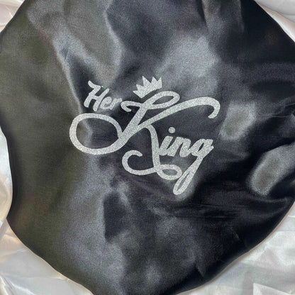 Royal Satin Bonnet – ‘Her King’ & ‘His Queen - Crowned by Royalty