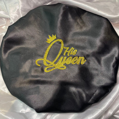 Royal Satin Bonnet – ‘Her King’ & ‘His Queen - Crowned by Royalty