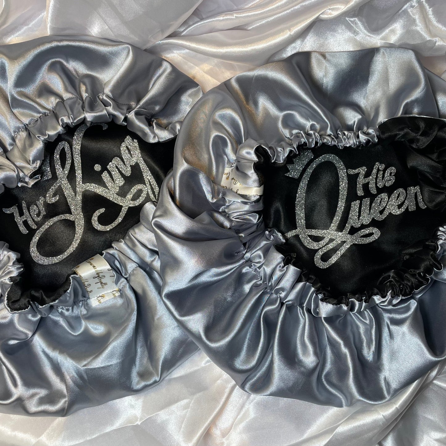 Royal Satin Bonnet – ‘Her King’ & ‘His Queen - Crowned by Royalty