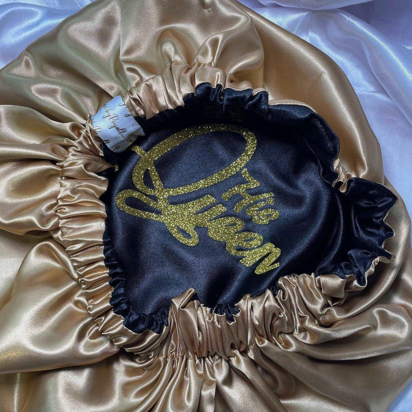 Royal Satin Bonnet – ‘Her King’ & ‘His Queen - Crowned by Royalty