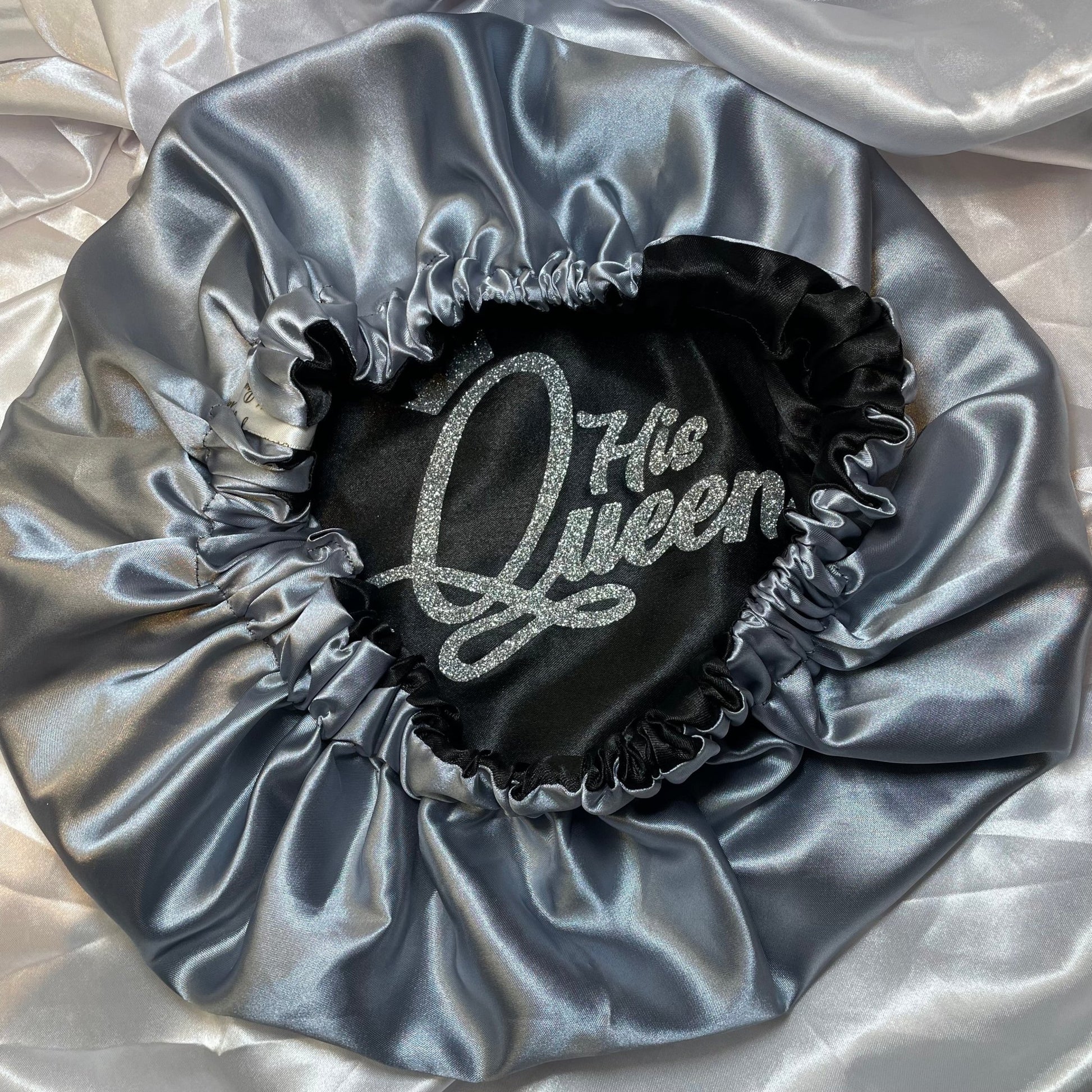 Royal Satin Bonnets – ‘Her King’ & ‘His Queen - Crowned by RoyaltySilver