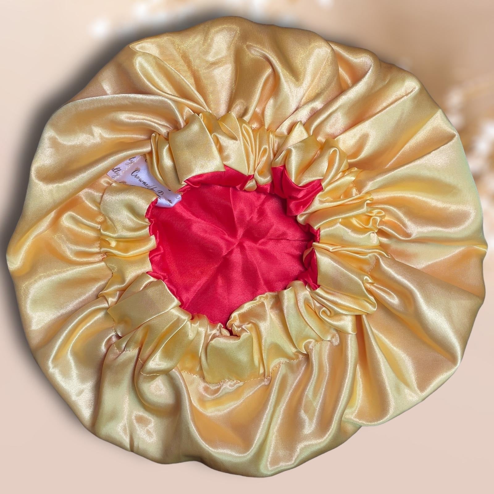 Sunset Bliss Satin Bonnet - Ultimate Hair Protection - Crowned by RoyaltyDrawstring10