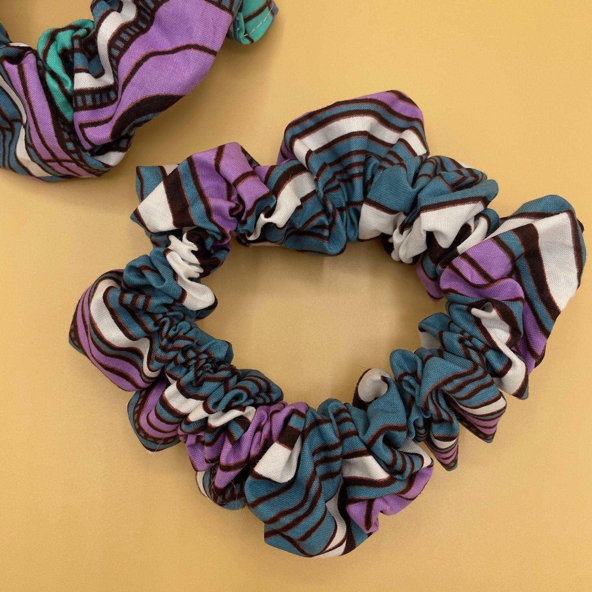 Turquoise Twirl - Hair Elastic Scrunchies - Crowned by Royalty