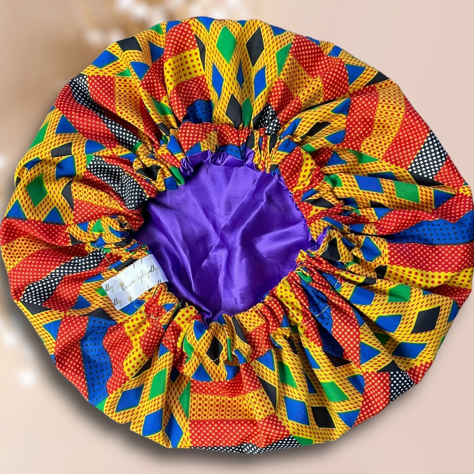 Vibrant Ankara Print Satin - Lined Hair Bonnet - Crowned by RoyaltyOne Size