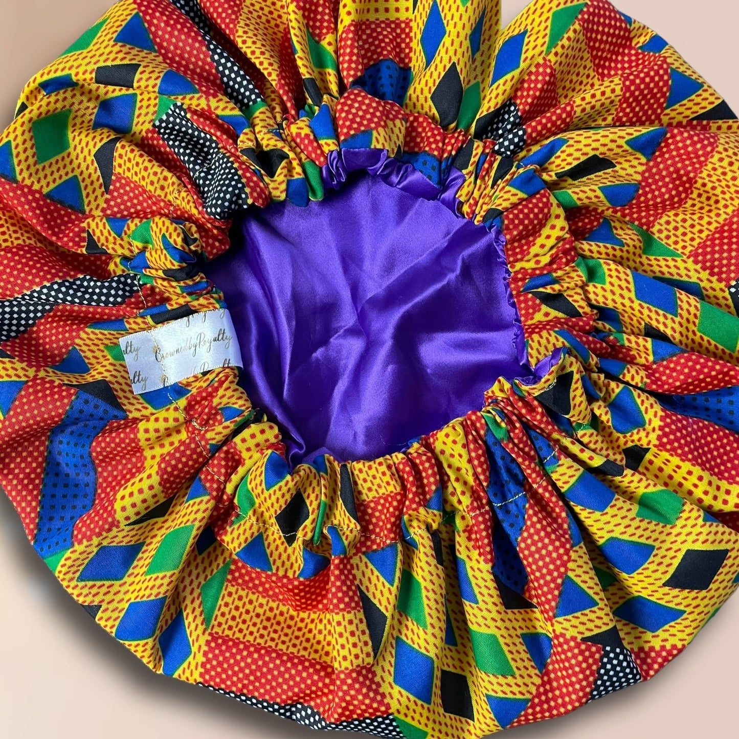 Vibrant Ankara Print Satin - Lined Hair Bonnet - Crowned by RoyaltyOne Size