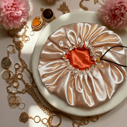 Golden Apricot - Drawstring Satin Bonnet