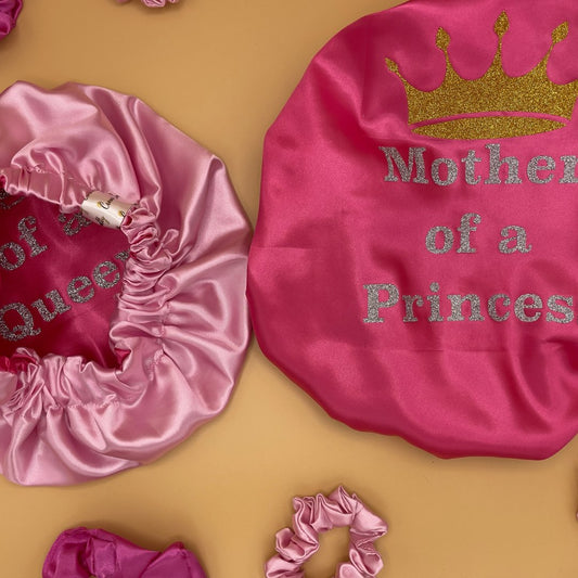 Mother & Daughter - Satin Bonnet Set - Crowned by RoyaltyMom & Toddler