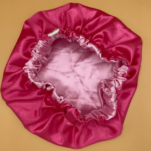 Pretty in Pink - Kids Satin bonnet - Crowned by Royalty