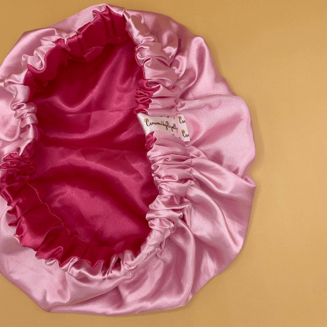 Pretty in Pink - Kids Satin bonnet - Crowned by Royalty