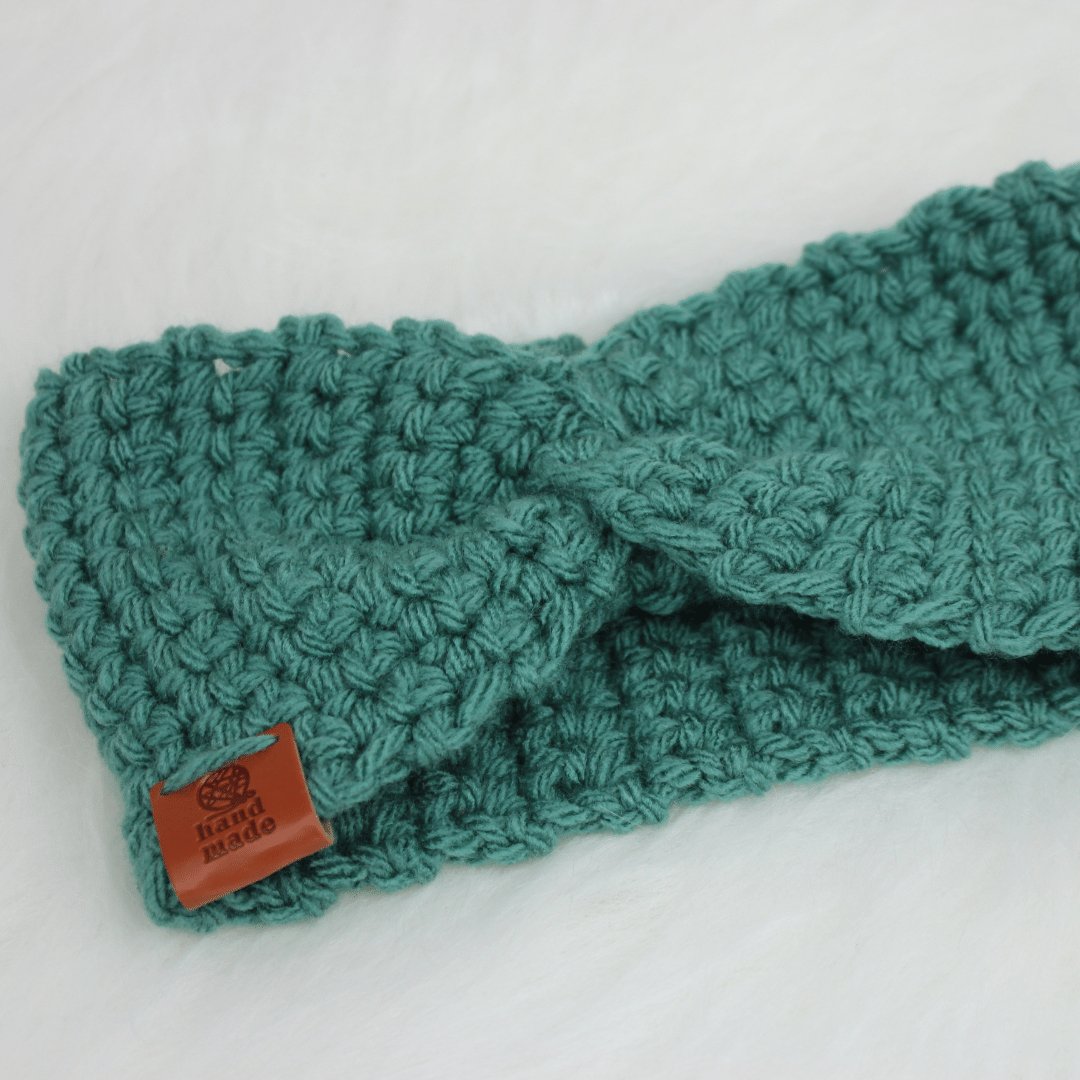 Stylish and Cozy Crochet Earwarmers Headbands for Winter - Crowned by RoyaltyForest Green