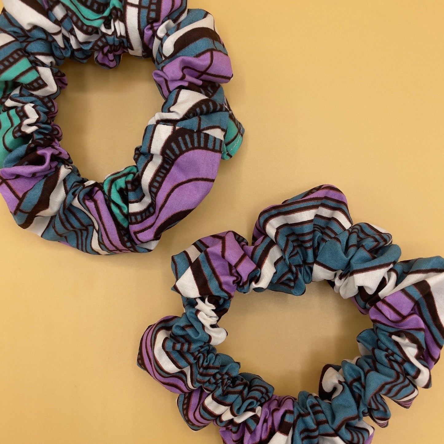 Turquoise Twirl Hair Elastic Scrunchies - Crowned by Royalty