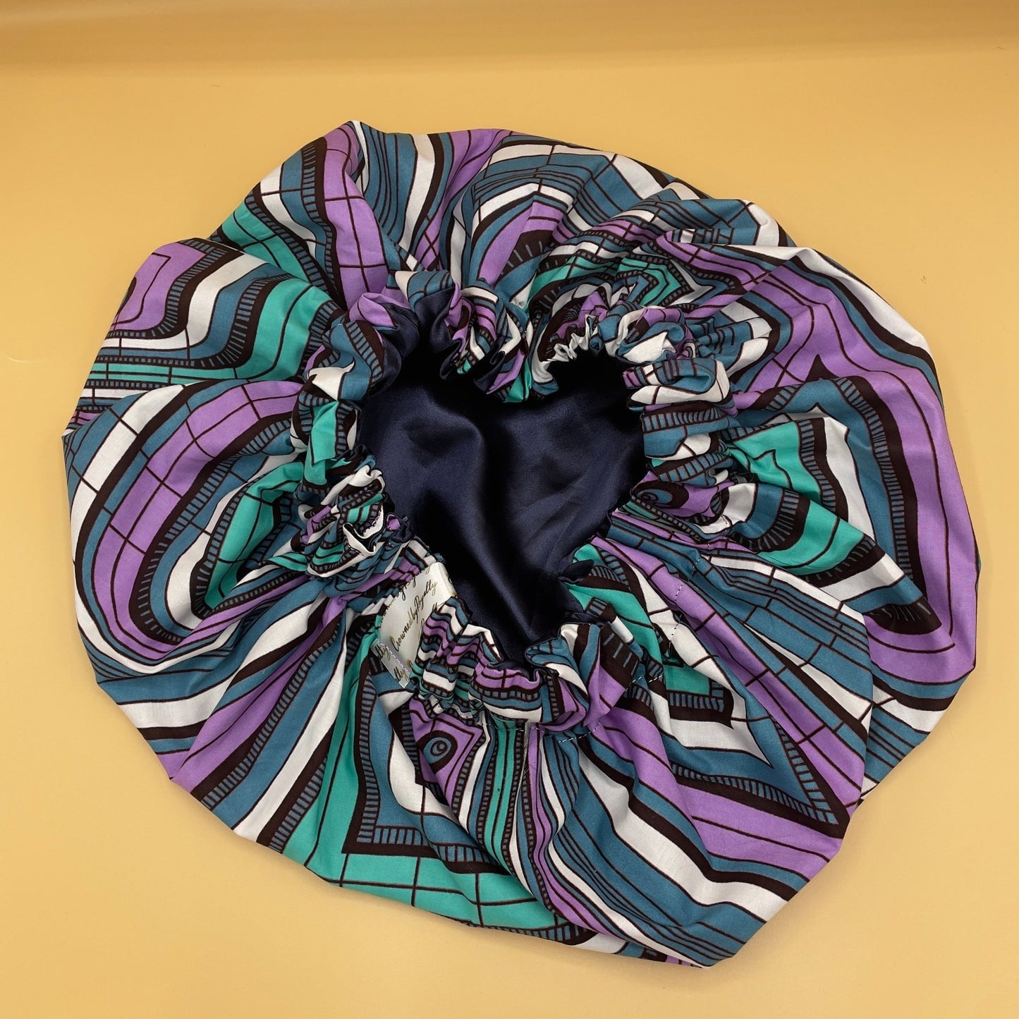 Violet Waves Satin Bonnet - Crowned by RoyaltyNavy Blue