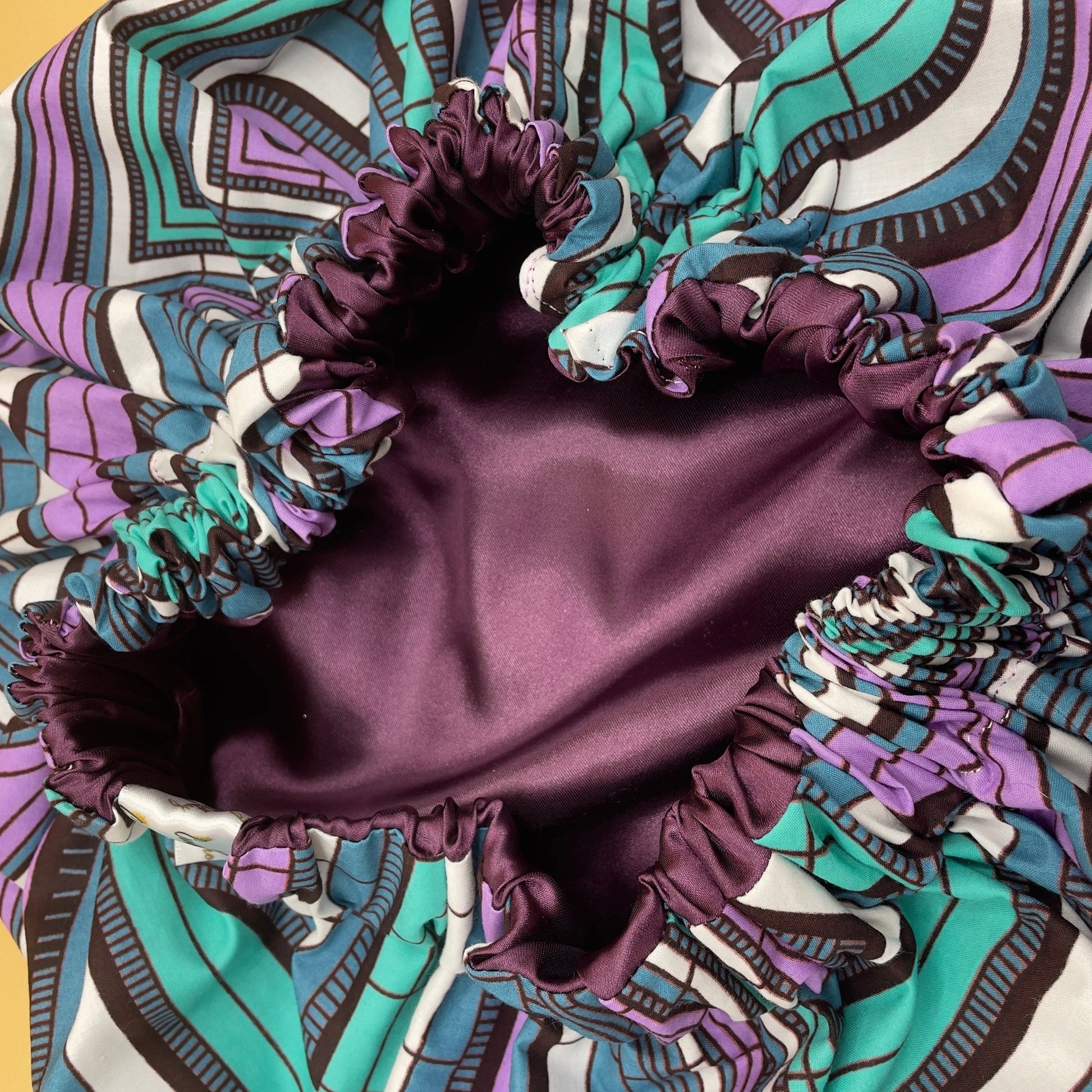 Violet Waves Satin Bonnet - Crowned by RoyaltyBurgundy Red